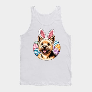 Norwich Terrier Enjoys Easter with Bunny Ears Fun Tank Top